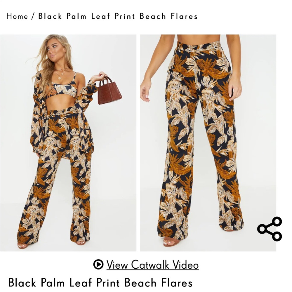 Pretty Little Thing Beach Flare Pants NWT